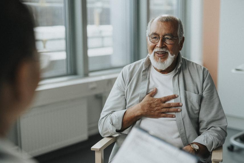 Man talking to doctor 