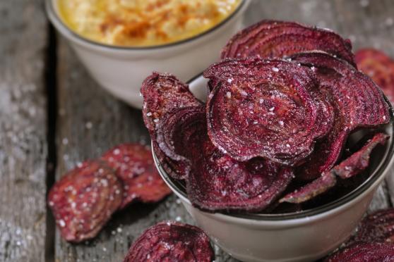 Baked Rosemary Beet Chips